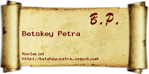 Betskey Petra névjegykártya
